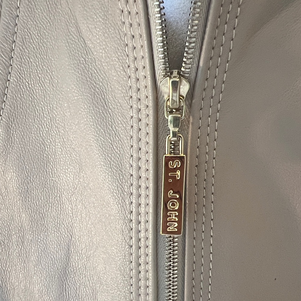 St. John Beige Leather Jacket - image 3